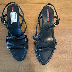 NWT (Other) Vintage Prada Patent Leather Strappy Slingback Pumps. Size 5.5